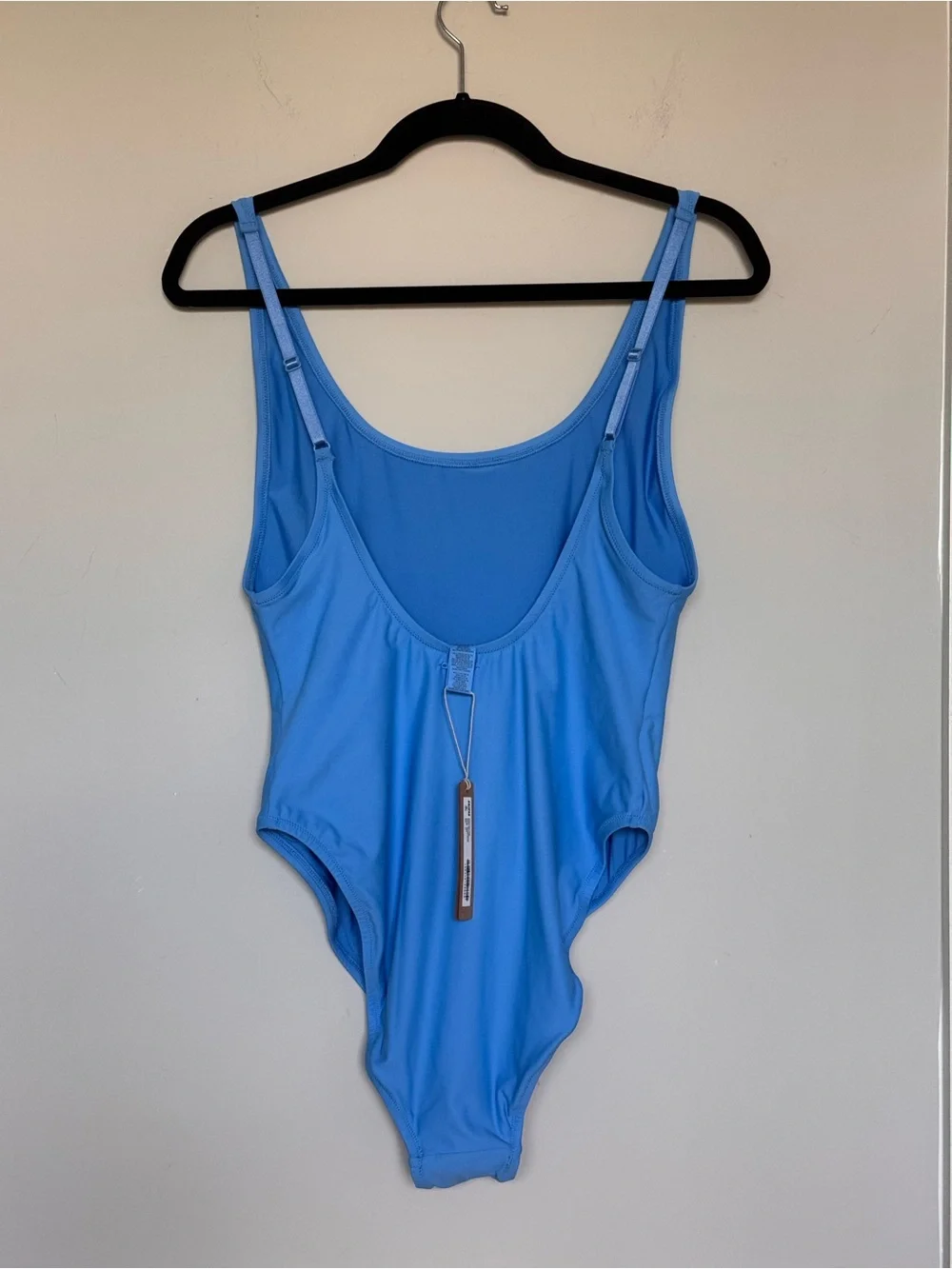 NWT SKIMS Signature Swim Scoop Neck One Piece Swimsuit Tide Blue Size XL